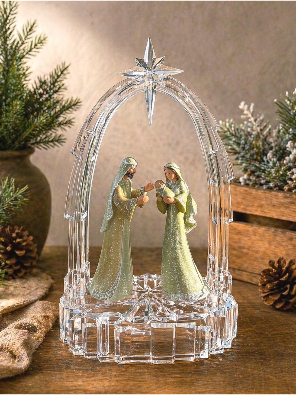 Bradford Exchange Hawthorn Village Family Nativity Figurine Set w Arch